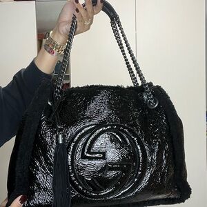 Black Patent Leather Women Bag